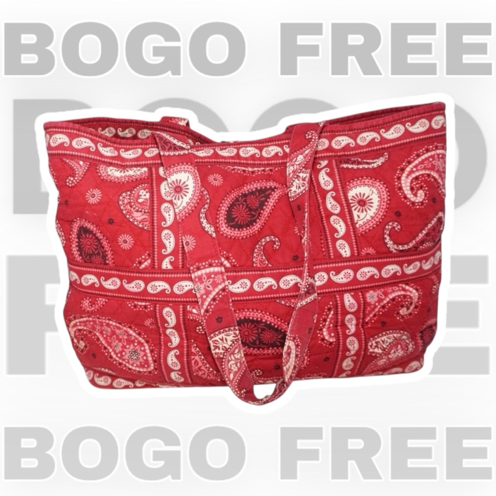 Vera Bradley BOGO FREE SALE Red Paisley Mesa Shoulder Tote